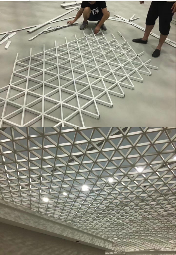 三角铝格栅安装 三角铝格栅安装